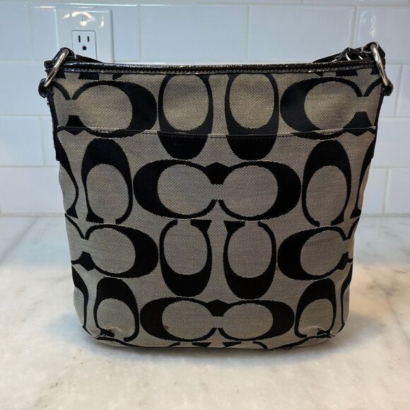 Coach Crossbody Bag Purse Handbag Signature Stripe Swing Pack Messenger Bag - Picture 4 of 16